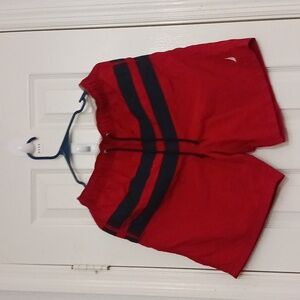 Nautica Red & Navy Blue Striped Swimwear Shorts